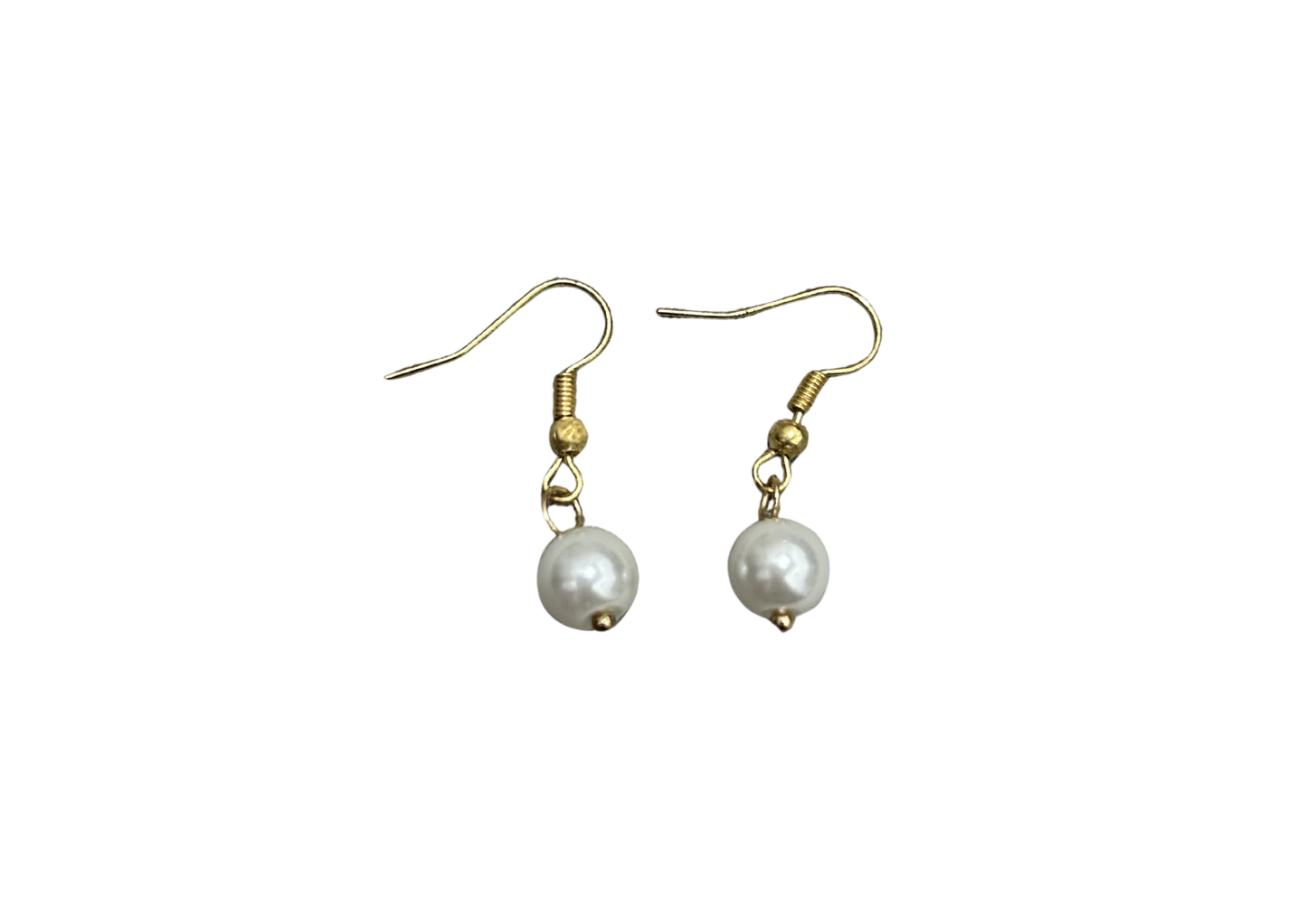 Handmade Gold-Tone Pearl Like Drop Earrings